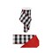 4 x 10yd Check Dupioni Wired Ribbon - Black and White Checkered with Red Dupioni Back - Perfect for Crafts - Double Sided Ribbon -RGX002524